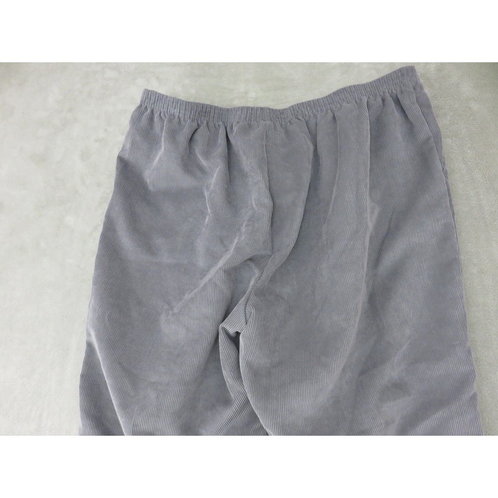 Alfred Dunner Woman Gray Corduroy Pull On Pants Plus‎ Size 20W Straight Elastic - Picture 9 of 10